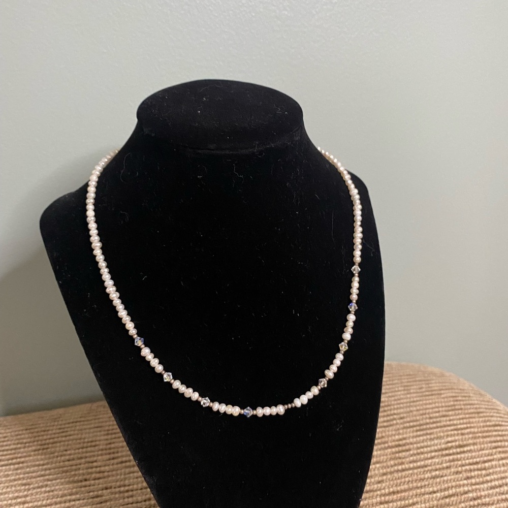 Cultured pearl and sterling necklace